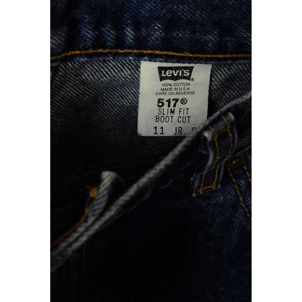 90s Vintage Dark Wash Levis 517 Slim Fit Boot Cut Jeans Womens 4 Blue Denim USA - Picture 6 of 8